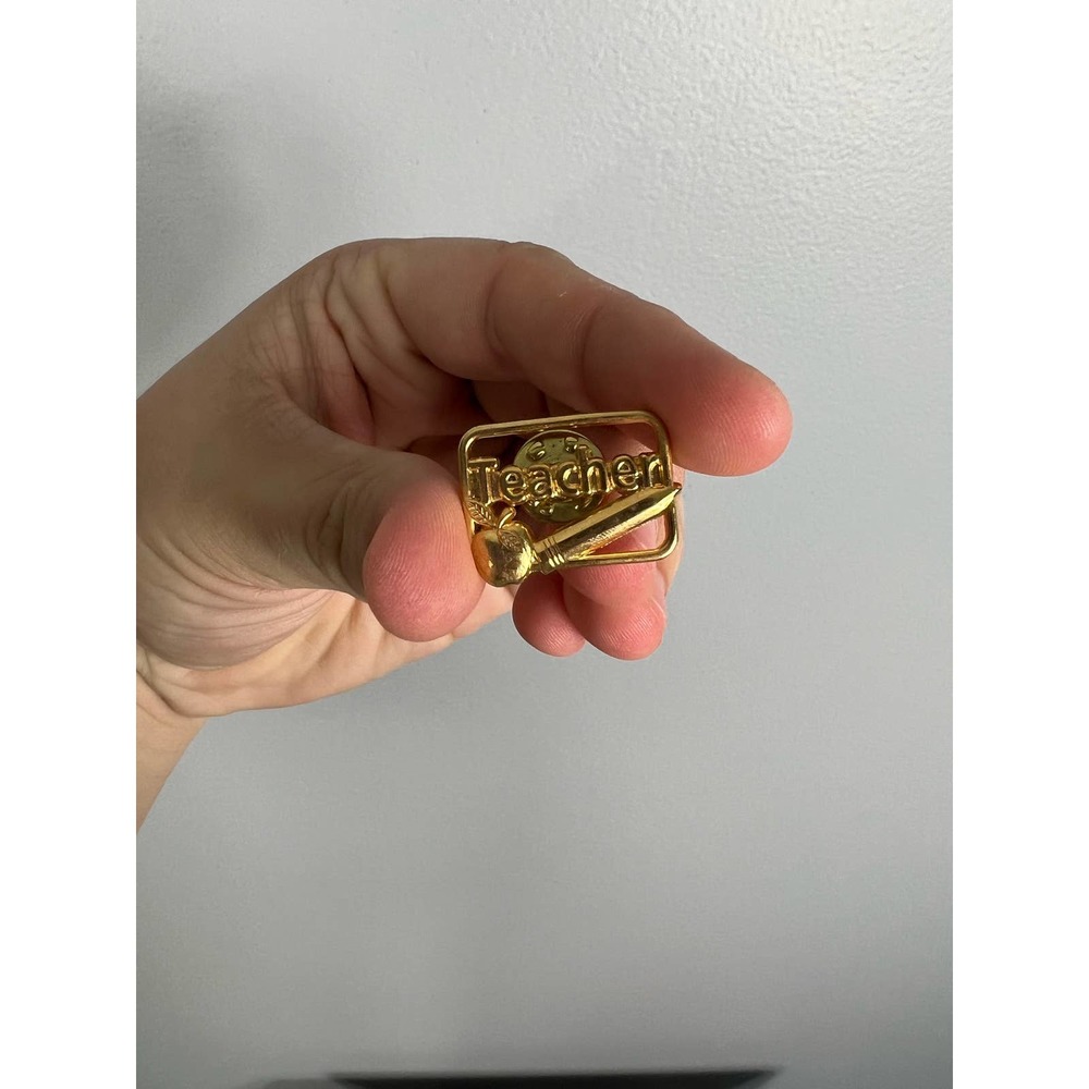 Gold teacher pin